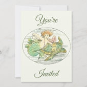 ビンテージ人魚の海の下のパーティー招待状 招待状 (正面)