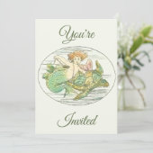 ビンテージ人魚の海の下のパーティー招待状 招待状 (スタンド正面)