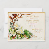 ビンテージ冬の雪の教会&ユリのブライズシャワー 招待状 (裏面)