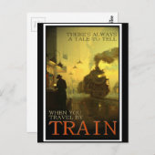 ビンテージ列車による旅行 ポストカード (正面/裏面)