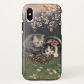 ビンテージ動物、ハンモックのタビー猫または子猫たち Case-Mate iPhoneケース (裏面)