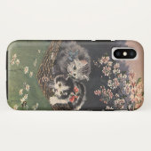 ビンテージ動物、ハンモックのマンクス猫または子猫 Case-Mate iPhoneケース (裏面(横))