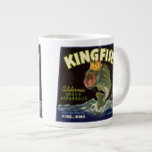 ビンテージ商品ラベルアート、キングフィッシュアスパラガス ジャンボコーヒーマグカップ (正面右)