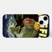 ビンテージ商品ラベルアート、キングフィッシュアスパラガス Case-Mate iPhoneケース (裏面 (横))