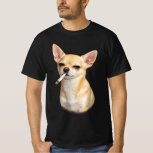 ビンテージ喫煙チワワのミーム, シガレットチワワ Tシャツ