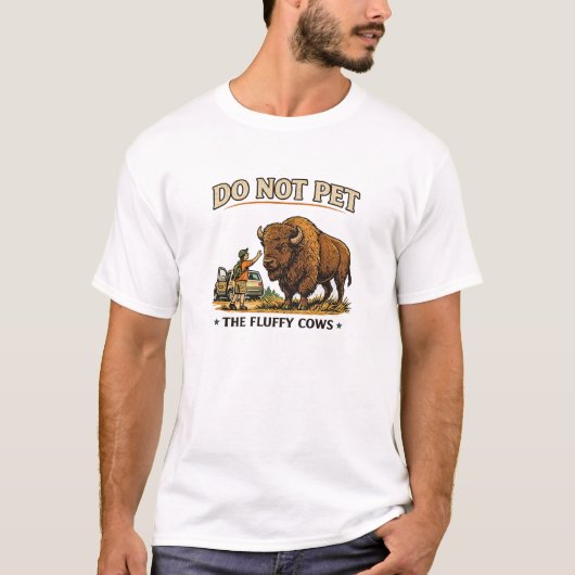 ビンテージ国立公園のユーモア バイソン 野生動物 Tシャツ (正面)
