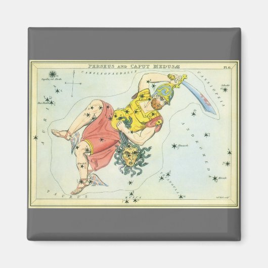 ビンテージ天文学、ペルセウスとメデューサの首 マグネット (正面)