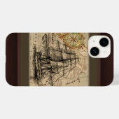 ビンテージ帆船と地図 Case-Mate iPhoneケース (裏面 (横))