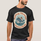 ビンテージ帆船コネチカット州クジラ Tシャツ (正面)