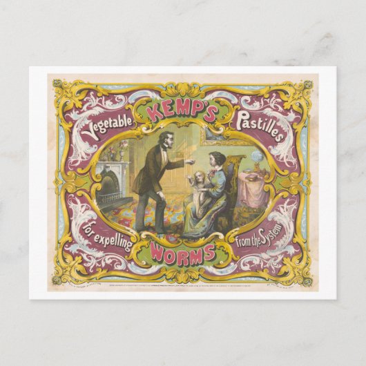 ビンテージ広告：虫駆除の特許薬 ポストカード (正面)