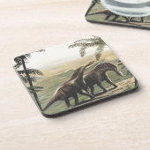 ビンテージ恐竜、アマルガサウルスとヤシの木 コースター (左側)