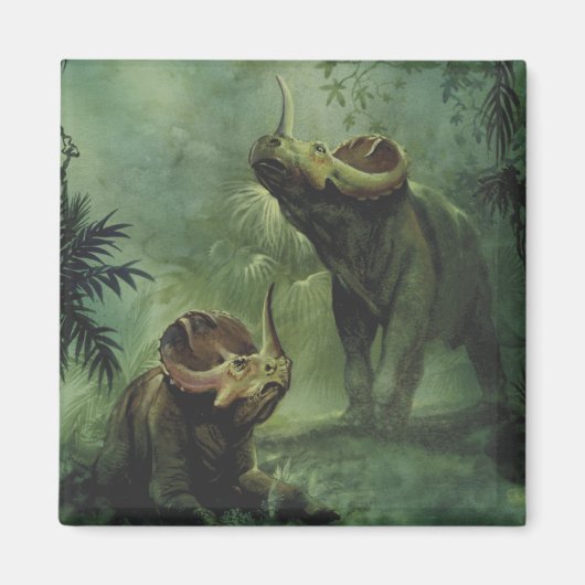 ビンテージ恐竜、ジャングルのセントロサウルス マグネット (正面)