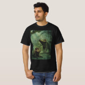 ビンテージ恐竜、ジャングルのセントロサウルス Tシャツ (正面フル)
