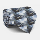 ビンテージ恐竜、バラパサウルスと嵐の雲 ネクタイ (ロール)