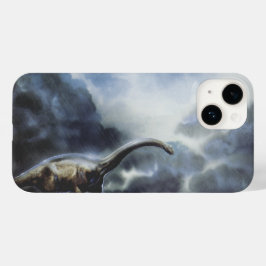 ビンテージ恐竜、バラパサウルスと嵐の雲 Case-Mate iPhone 14ケース
