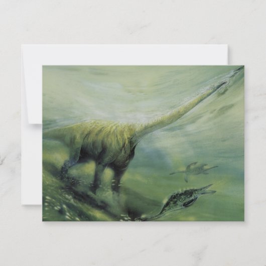 ビンテージ恐竜、ブラキオサウスの誕生日パーティー 招待状 (正面)