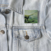 ビンテージ恐竜、ブラキオサウルスが海で泳ぐ 缶バッジ (インサイチュ)