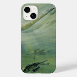 ビンテージ恐竜、ブラキオサウルスが海で泳ぐ Case-Mate iPhone 14ケース