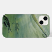 ビンテージ恐竜、ブラキオサウルスが海で泳ぐ Case-Mate iPhoneケース (裏面 (横))