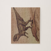 ビンテージ恐竜、肉食のギガノトサウルス ジグソーパズル (縦)