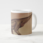 ビンテージ恐竜、肉食のギガノトサウルス ジャンボコーヒーマグカップ (正面右)