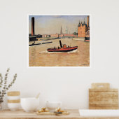 ビンテージ旅行ハンブルクの港ドイツ ポスター (キッチン)