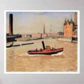 ビンテージ旅行ハンブルクの港ドイツ ポスター (正面)