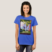 ビンテージ旅行ポスターアート、プエルトリコを発見！ Tシャツ (正面フル)