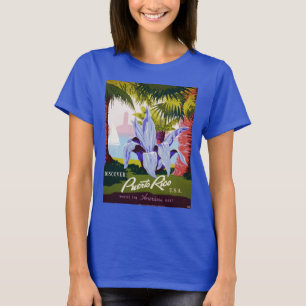 ビンテージ旅行ポスターアート、プエルトリコを発見! Tシャツ