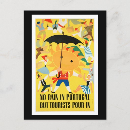 ビンテージ旅行ポスター – ポルトガル、はがき ポストカード (正面)