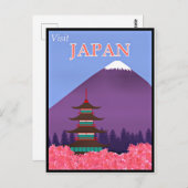 ビンテージ旅行ポスター、日本を訪れる ポストカード (正面/裏面)