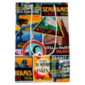 ビンテージ旅行ラベル ミディアムペーパーバッグ (裏面)