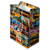 ビンテージ旅行ラベル ミディアムペーパーバッグ (裏面アングル)