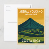 ビンテージ旅行 アレナル火山 コスタリカ 風景 ポストカード (正面/裏面)