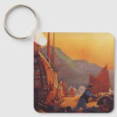 ビンテージ旅行、香港のジャンクス飛行機 キーホルダー (正面)