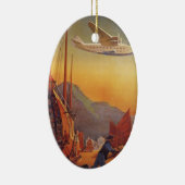 ビンテージ旅行、香港のジャンクス飛行機 セラミックオーナメント (右)