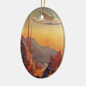 ビンテージ旅行、香港のジャンクス飛行機 セラミックオーナメント (左)