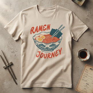 ビンテージ日本ラーメン旅丼Tシャツ Tシャツ