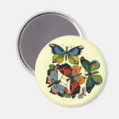 ビンテージ昆虫または虫、美しい蝶 マグネット (正面/裏面)