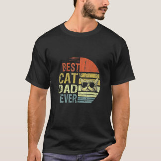ビンテージ最高の猫パパ猫のお父さん Tシャツ