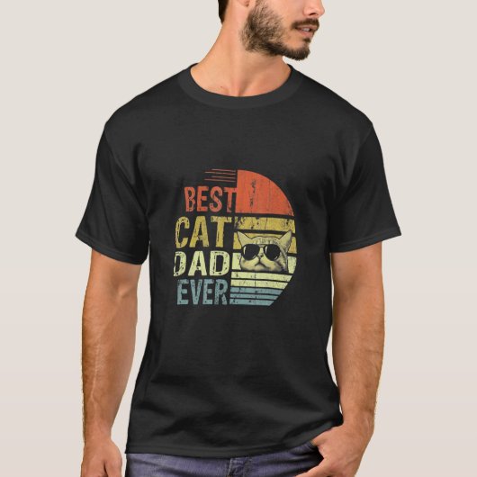 ビンテージ最高の猫パパ猫のお父さん Tシャツ (正面)