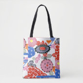 ビンテージ柄 紅型 小桜... トートバッグ (正面)