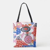 ビンテージ柄 紅型 小桜... トートバッグ (裏面)