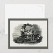 ビンテージ機関車の蒸気エンジンの列車 ポストカード (正面/裏面)