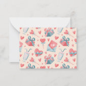 ビンテージ水彩ハート スウィートバレンタインデー ノートカード (裏面)