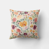 ビンテージ水彩秋の花柄パターン クッション (裏面)