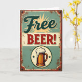 ビンテージ父の日ビールカード カード (黄色い花)