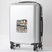 ビンテージ牛のママTシャツデザイン_1 シール (スーツケース)