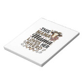 ビンテージ牛のママTシャツデザイン_1 ノートパッド (回転)