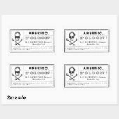 ビンテージ砒素毒ラベル 長方形シール (シート)